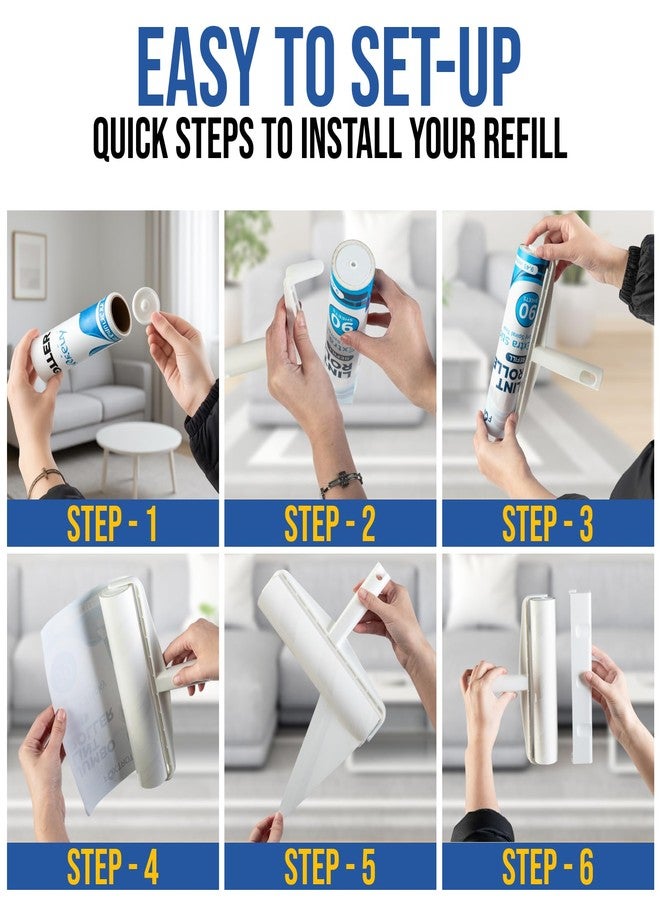 Fox Trot Lint Roller Refills – 9.45 Inch Wide – Lint Rollers for Pet Hair Extra Sticky Refills – Ideal for Furniture, Clothes, Bedding - 5 Pack 450 Sheets - Image 4